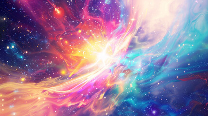Fototapeta premium multicolored energy pulsating cosmic color backdrop.