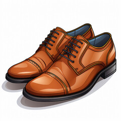 Watercolor Business shoes vector, clipart Illustration, Generative Ai