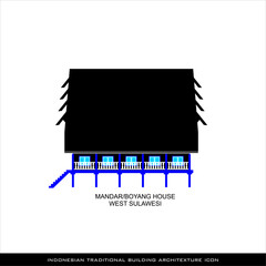 West Sulawesi Mandar Traditional House Icon, a series of architectural icons for Indonesian traditional houses