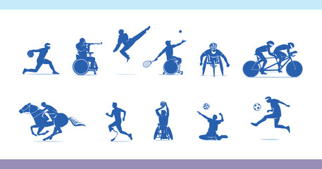 Great editable vector file of paralympic multisport players silhouette best for your digital design and print mockup