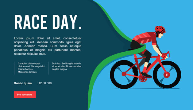 Great elegant vector editable cyclist winner banner or poster background design for your championship community event	