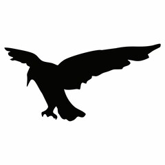 black silhouette of a crow