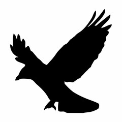 black silhouette of a crow