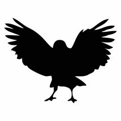 black silhouette of a crow