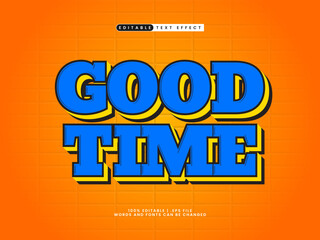 good time editable text effect in simple and modern text style