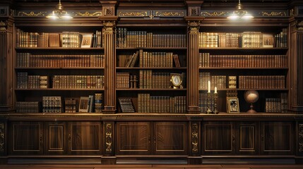Attractive A large and luxury old style private library