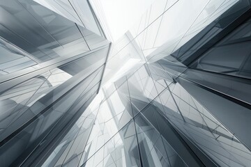 Fototapeta premium Abstract architectural background of glass wall