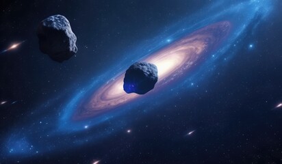 Obraz premium space galaxy in space, rocket and planet in space, earth and moon, earth and space, space station in the night, ufo in the space, galaxy blue,