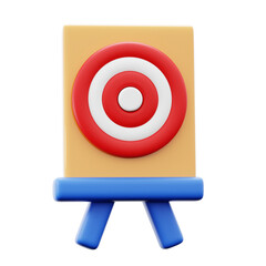target aim board accuracy arrow sport game equipment 3d icon illustration render design