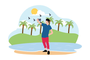 Weekend Activity Flat Design Illustration