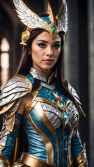 Adorable girl model in cosplay outfit