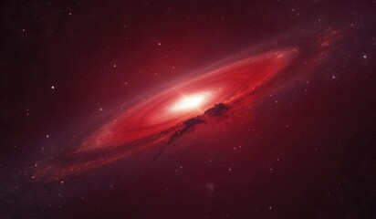 Obraz premium galaxy red space with meteorite, space objects, space red galaxy background