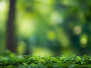 Lush Green Forest. A vibrant image of a lush green forest.  Tall trees with full canopies block out...