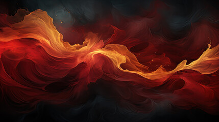Beautiful Art of Gold and Red Brush Stroke Artistic Wavy Background