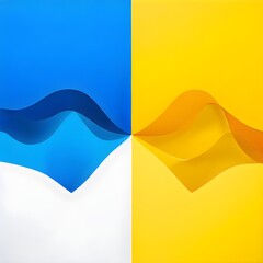 Obraz premium abstract blue and yellow background with waves