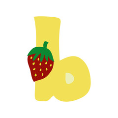 Letter with fruit