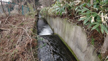 用水路を流れる水