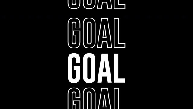 Goal text typography animation 4k video