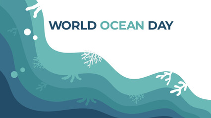 OCEAN world day banner background
