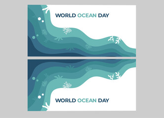 OCEAN world day banner background