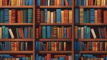 Magnificent Pattern with books in the library