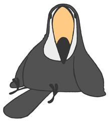 Toucan sitting and looking at you