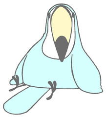 Toucan sitting and looking at you(sky blue)