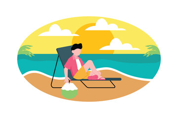 Weekend Activity Flat Design Illustration