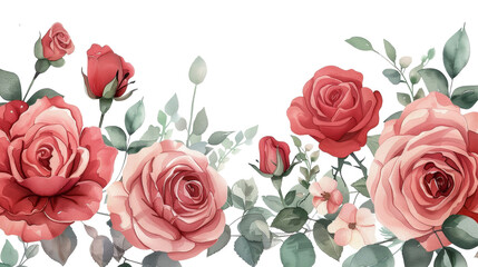 A beautiful, vibrant display of roses against a transparent background png. This image is perfect for greeting cards, floral design projects, and garden themed graphics.