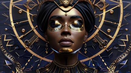 Timeless Majesty Ancient Egyptian Queen Portrait
