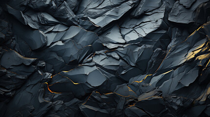 Obraz premium A Black Rock Texture Wallpaper With Abstract Designs In The Style of Darkest Academia Crumpled