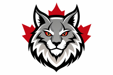 canadian lynx head logo vector illustration