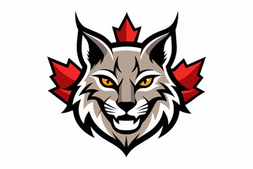 canadian lynx head logo vector illustration