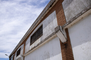 Old wall and blue sky