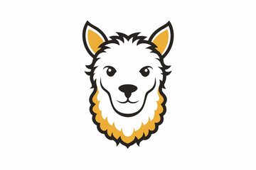 alpaca head logo vector illustration