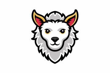alpaca head logo vector illustration