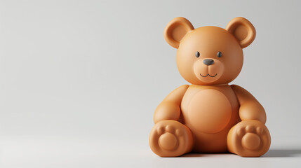 Obraz premium Brown teddy bear on a white background. Cute teddy bear and toy teddy isolated. lovely brown teddy bear isolated on white background, mock up for card cerebration. brown teddy bear sits.