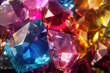 a colorful and shiny diamond crystals glass gems