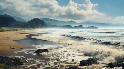 A Beach on Beautiful Island Seascape Background