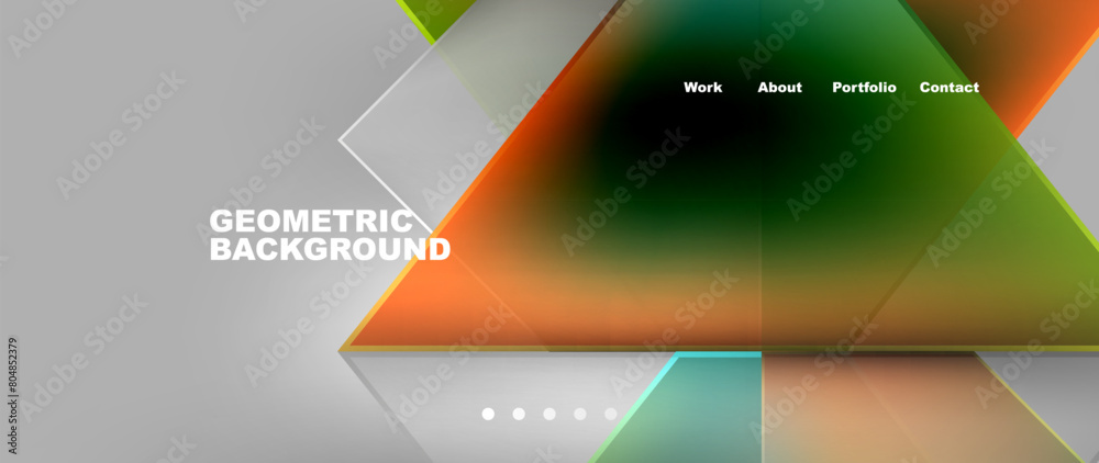 Poster a vibrant geometric background featuring colorful triangles in tints and shades of electric blue on 