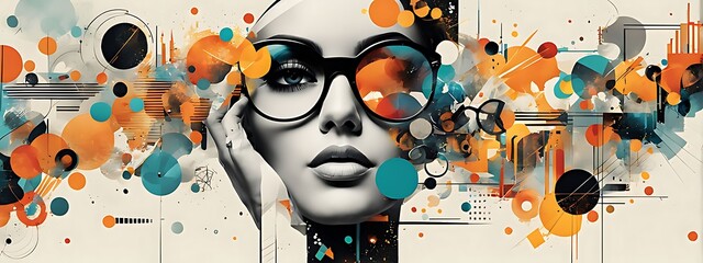  Design art concept abstract contemporary modern background business graphic idea. Work concept art design retro office poster icon hand team success digital ad artwork visual technology research job.