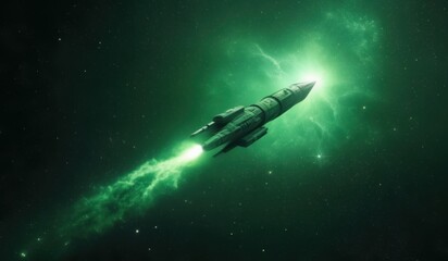 Fototapeta premium space rocket in space