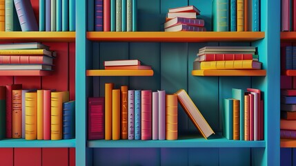 Fototapeta premium Magnificent Education concept, Books and textbooks on the bookshelf