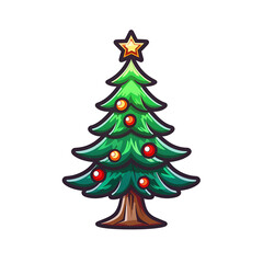 Christmas tree mascot icon