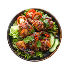 Ayam Goreng, Indonesian Culinary Delight, Isolated on Transparent Background. PNG