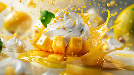 Mango Euphoria: A Luscious Splash of Fruit and Cream