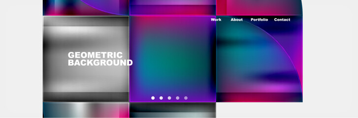 Naklejka premium A colorful set of squares in shades of purple, violet, magenta, and electric blue on a white background. The rectangles showcase symmetry and tints and shades, creating a visually appealing display