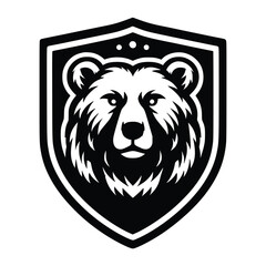 bear head face logo vector illustration minimalist design template. also can use for t- shirt, emblem, tattoo and more