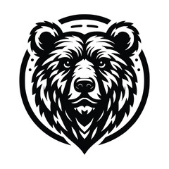 bear head face logo vector illustration minimalist design template. also can use for t- shirt, emblem, tattoo and more