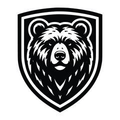 bear head face logo vector illustration minimalist design template. also can use for t- shirt, emblem, tattoo and more